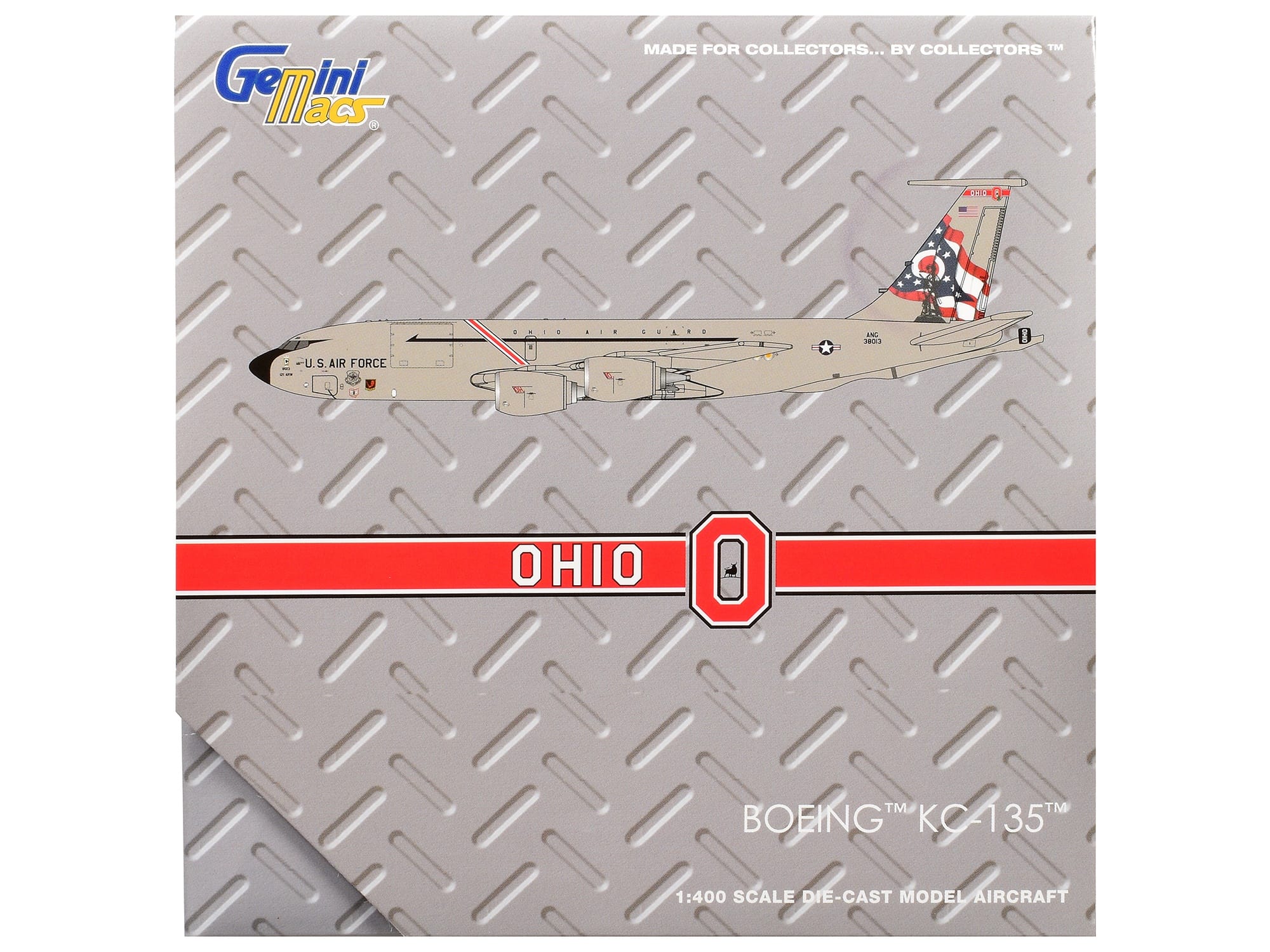 Boeing KC-135R Stratotanker Aircraft "Ohio Air National Guard" United States Air Force (63-8013) Gray "Gemini Macs" 1/400 Diecast Model Airplane by GeminiJets - Image 3