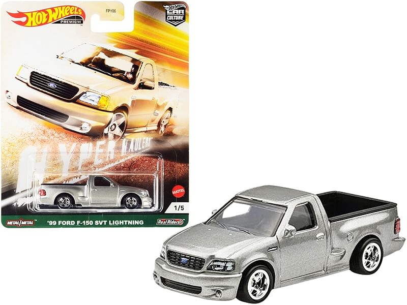 1999 Ford F-150 SVT Lightning Pickup Truck Silver “Hyper Haulers” Series Diecast Model Car...