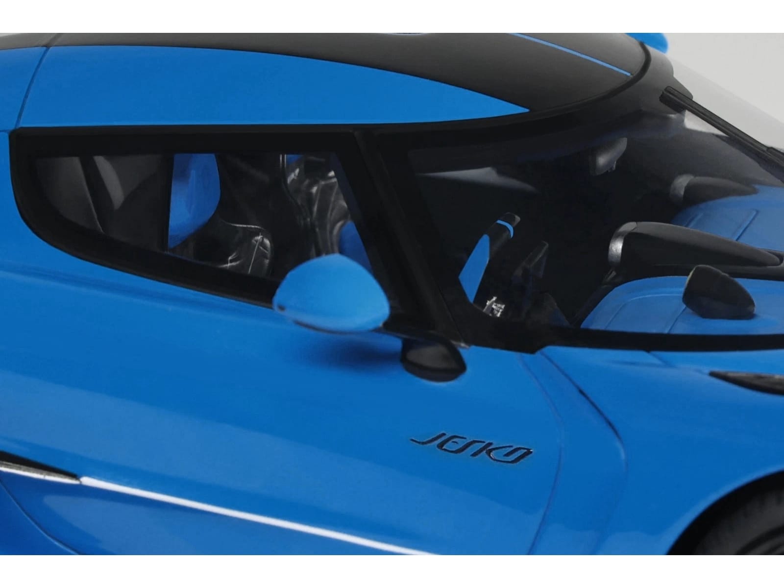 2025 Koenigsegg Jesko Blue Metallic with Black Stripes 1/18 Model Car by GT Spirit - Image 2