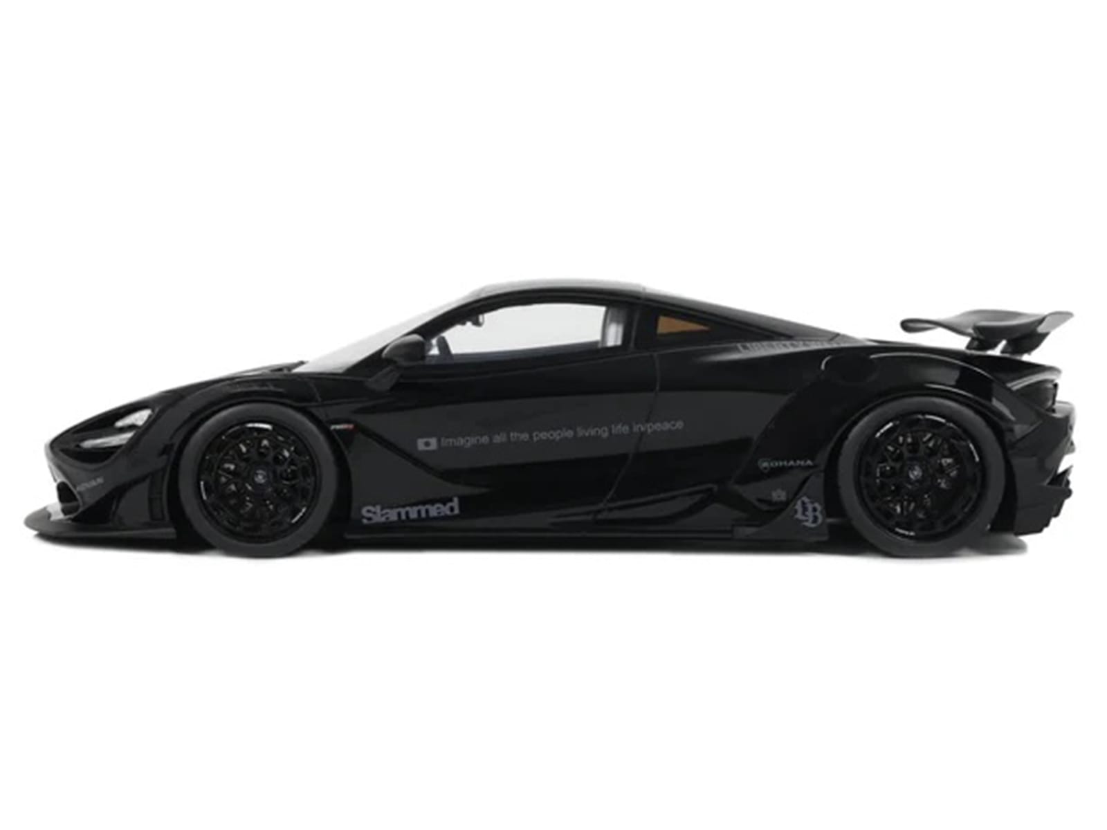 2023 McLaren 720S "LB-Works - Liberty Walk" Black 1/18 Model Car by GT Spirit - Image 4