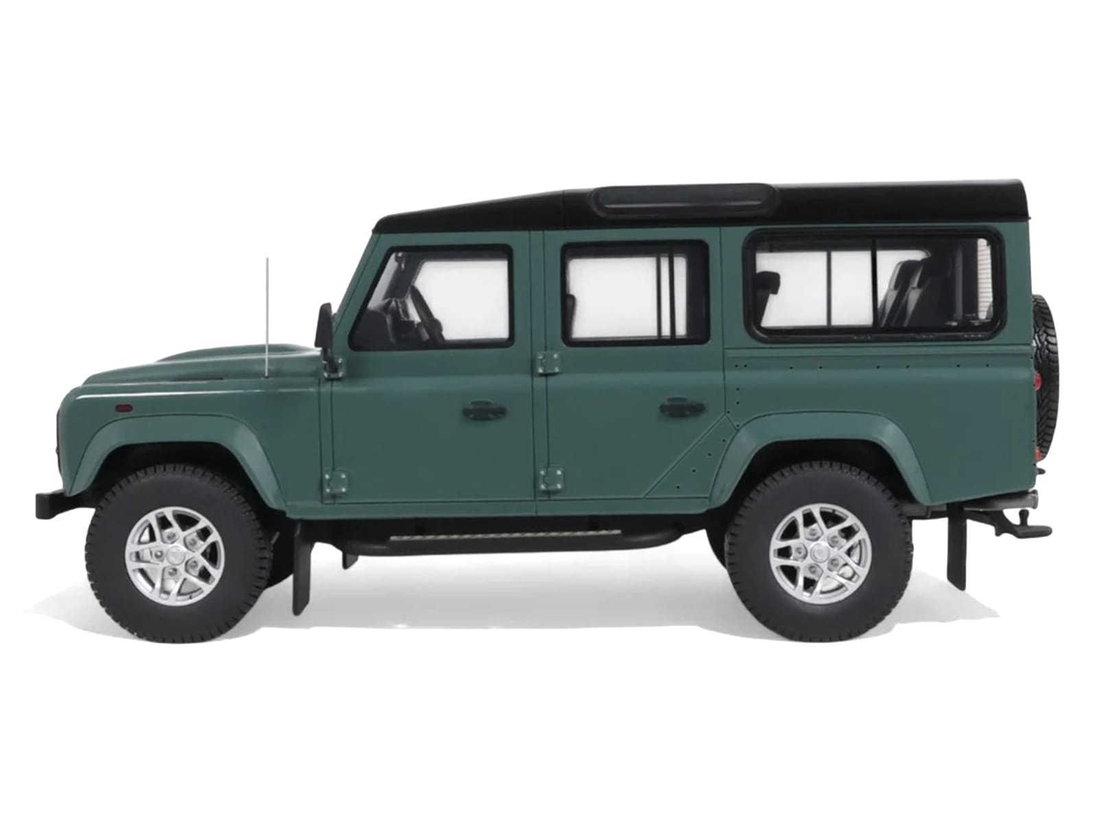 2016 Land Rover Defender 3 Station Wagon Green with Black Top 1/18 Model Car by GT Spirit - Image 4