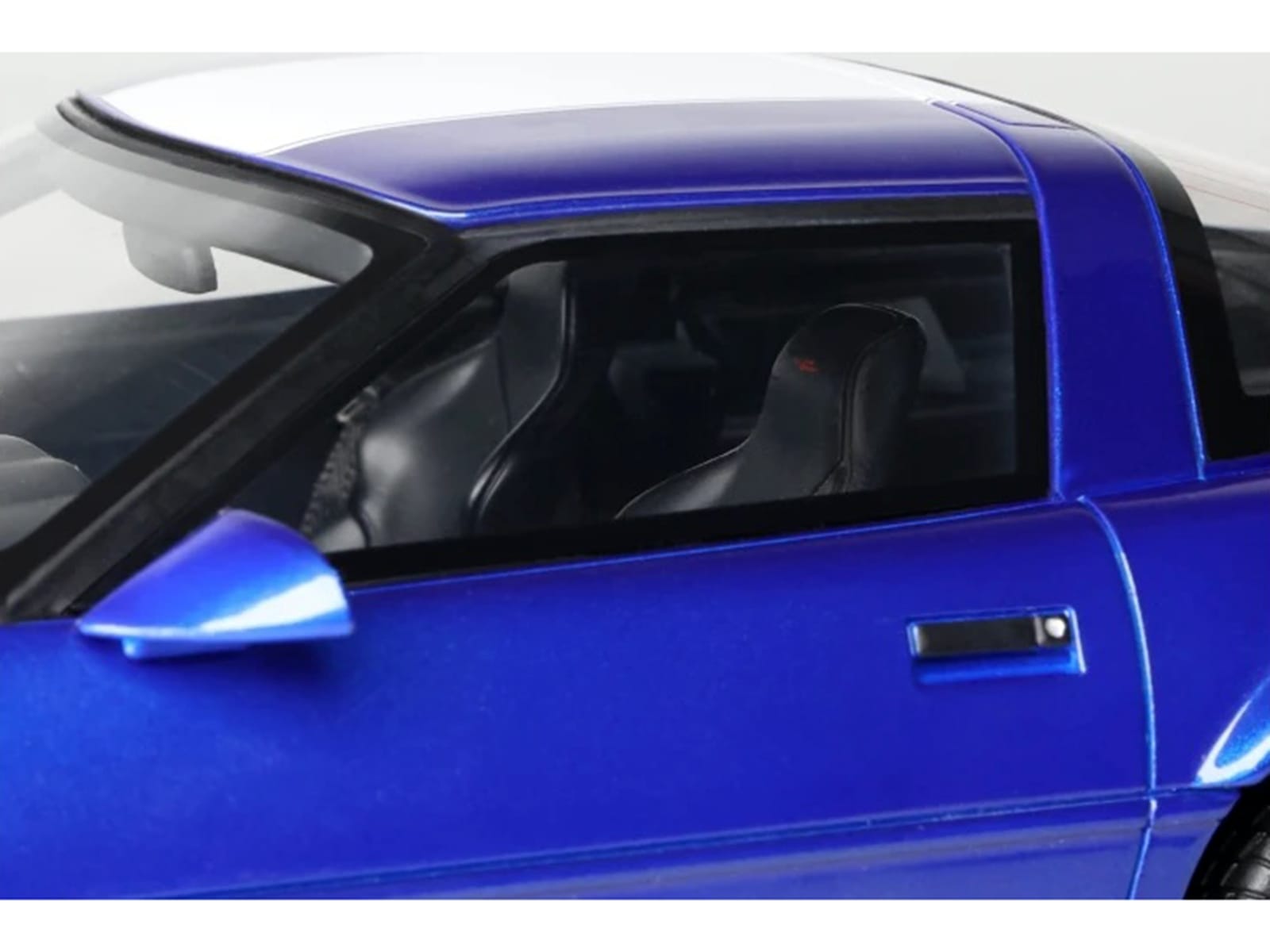 1996 Chevrolet Corvette C4 Grand Sport Blue Metallic with White Stripe 1/18 Model Car by GT Spirit - Image 2
