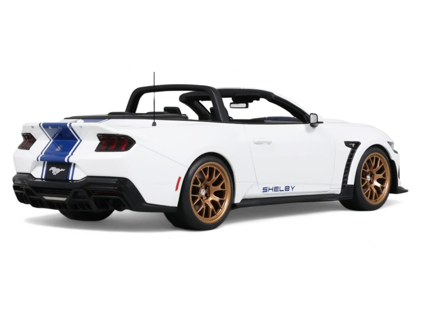 2025 Shelby Mustang Supersnake Convertible White with Blue Stripes 1/18 Model Car by GT Spirit - Image 5