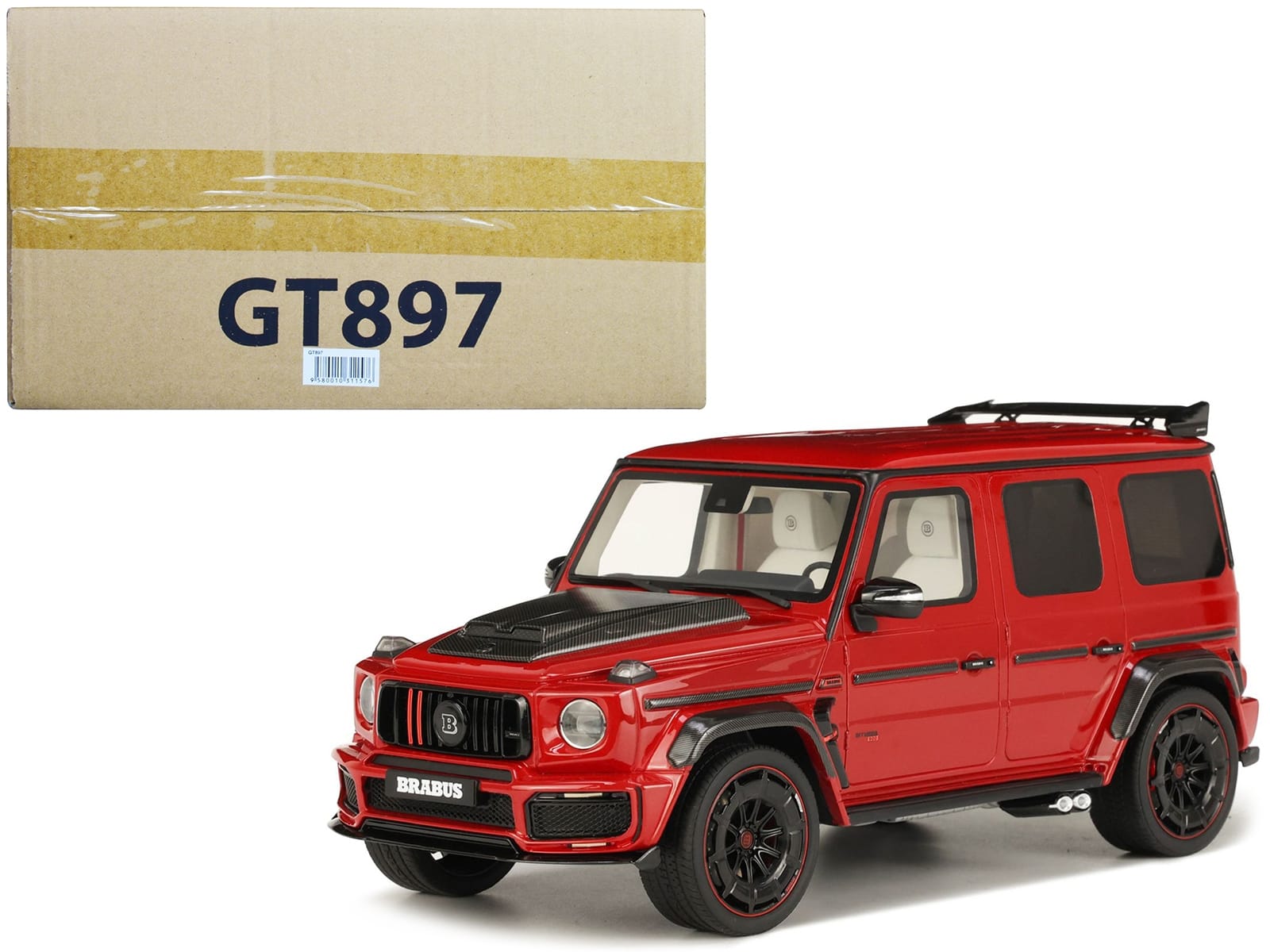 2022 Brabus 900 Rocket Edition Red with Carbon Hood 1/18 Model Car by GT Spirit - Image 4