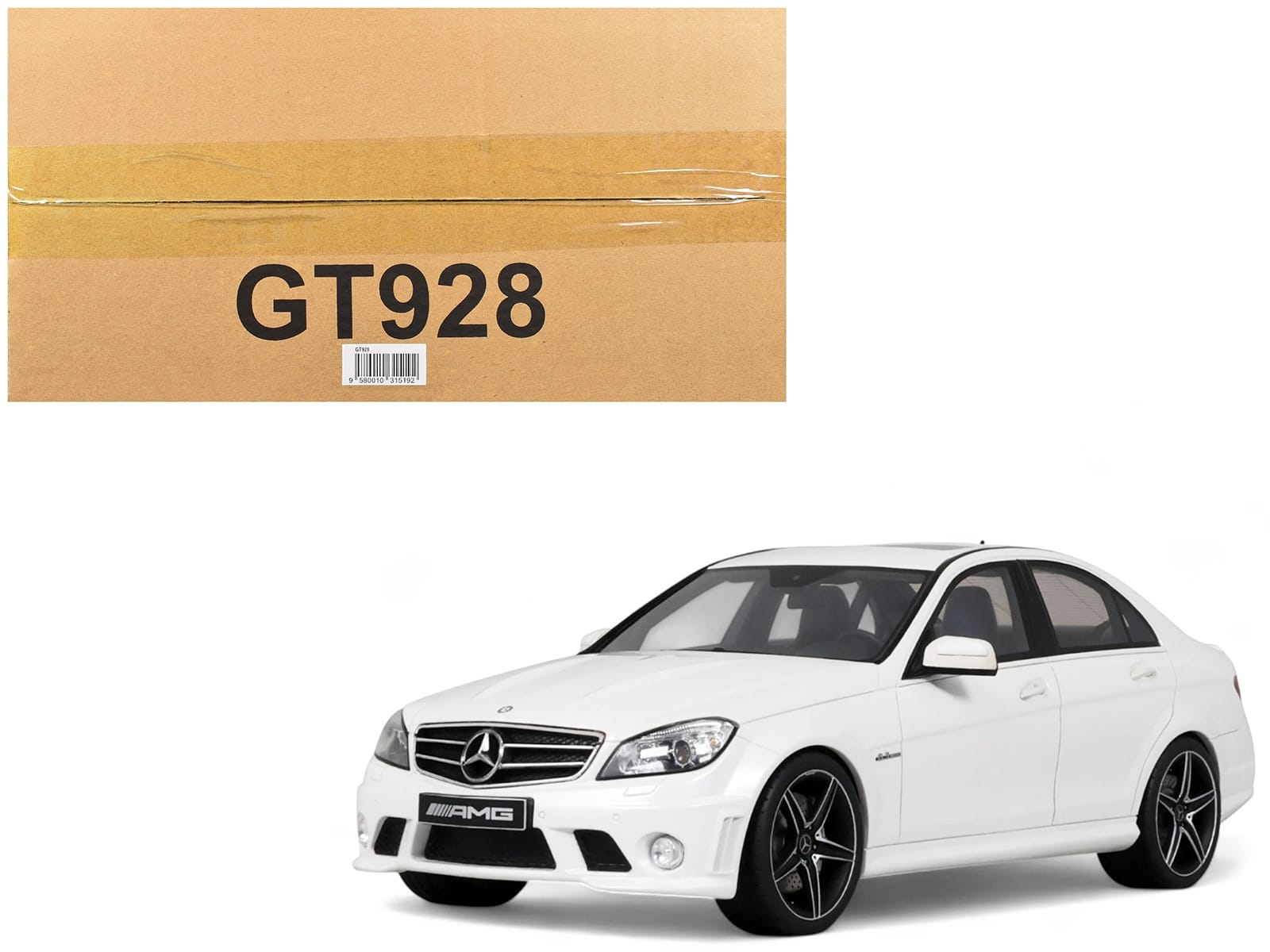 2007 Mercedes-Benz C63 AMG Diamond White 1/18 Model Car by GT Spirit