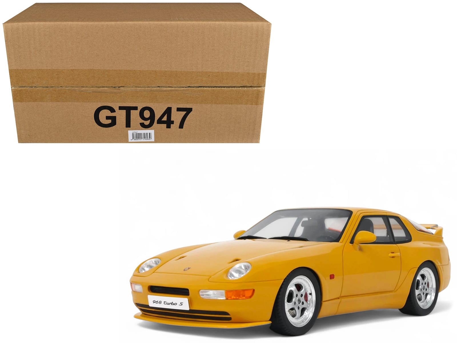 1993 Porsche 968 Turbo S Yellow 1/18 Model Car by GT Spirit