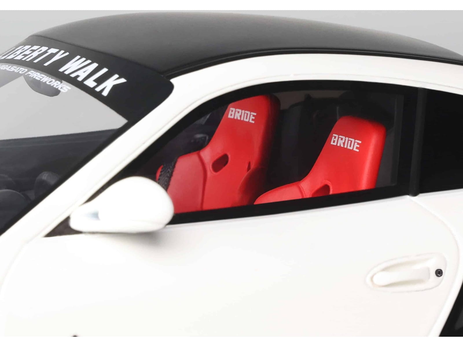 2024 Porsche 911 Turbo LB-Works White with Black Top 1/18 Model Car by GT Spirit - Image 3