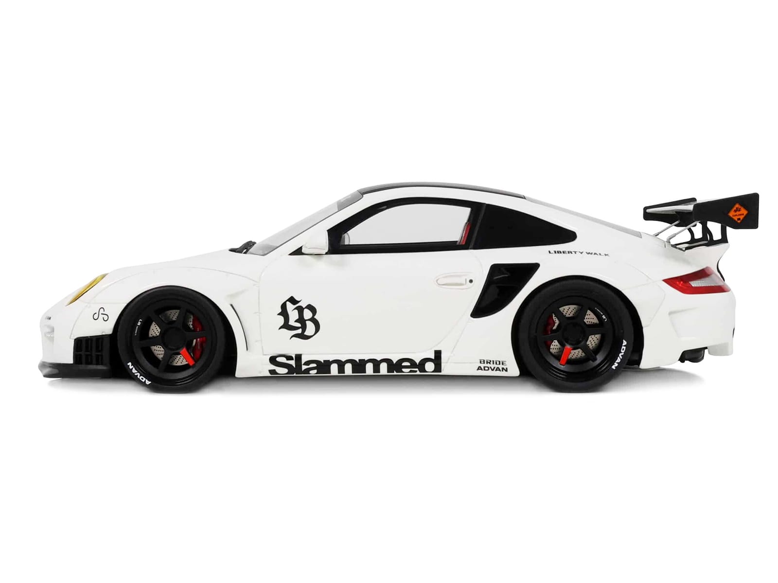 2024 Porsche 911 Turbo LB-Works White with Black Top 1/18 Model Car by GT Spirit - Image 4