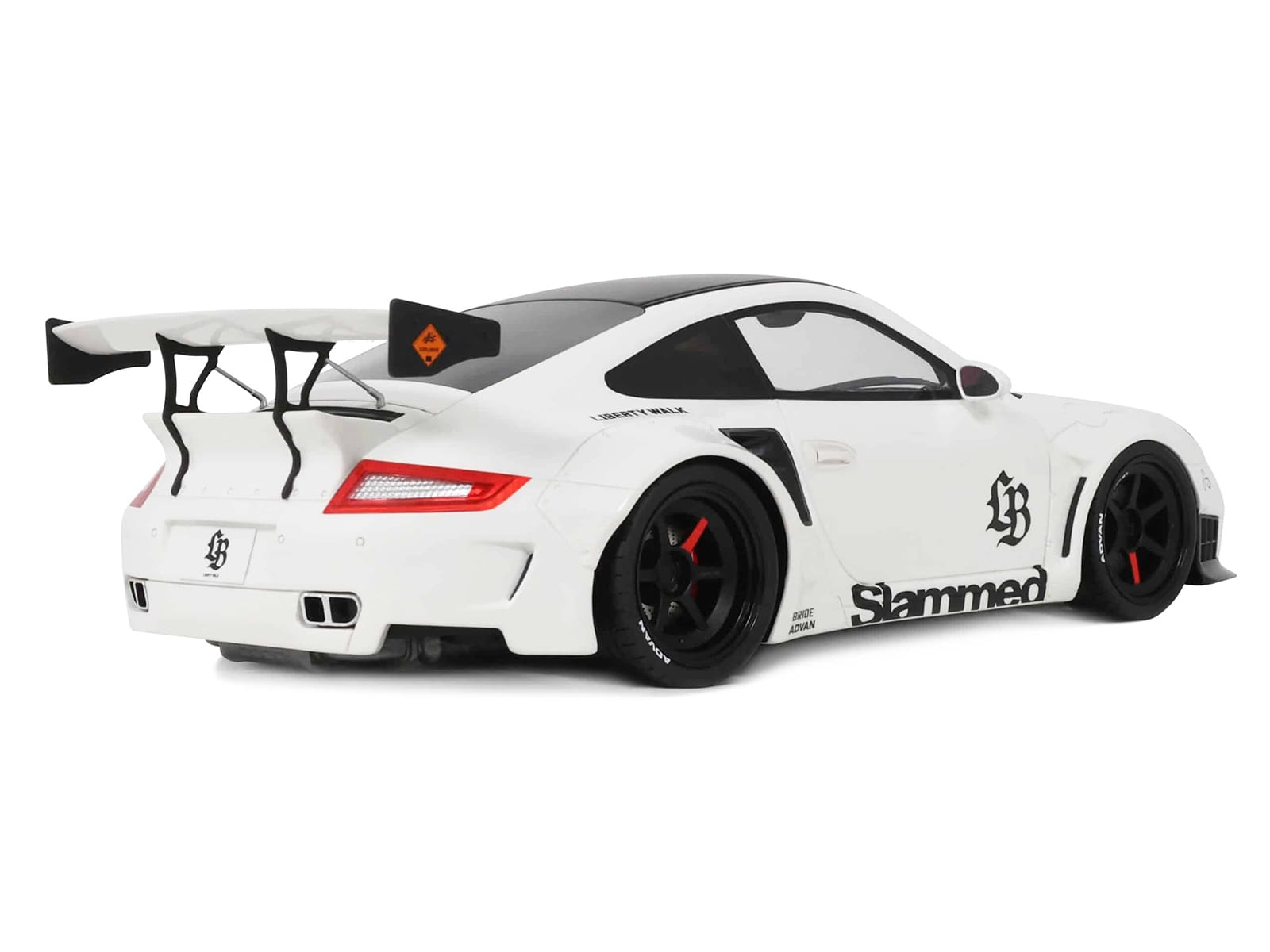 2024 Porsche 911 Turbo LB-Works White with Black Top 1/18 Model Car by GT Spirit - Image 5