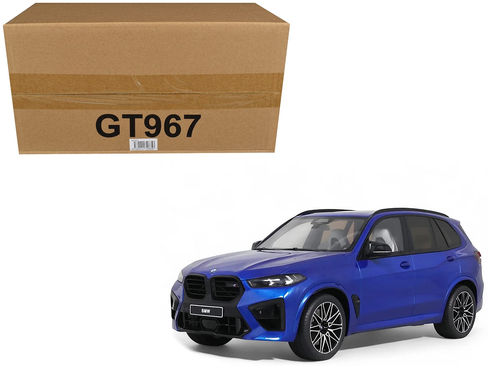 2023 BMW X5 M Competition Blue Metallic with Black Top 1/18 Model Car by GT Spirit