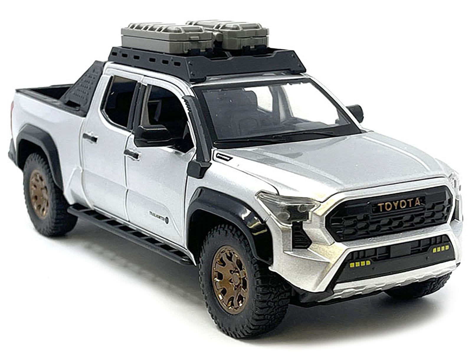 2024 Toyota Tacoma Trailhunter Edition Pickup Truck Silver Metallic 1/24 Diecast Model Car - Image 3