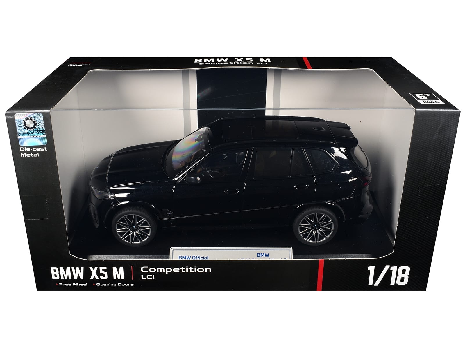 BMW X5 M Competition LCI Black Metallic with Moonroof 1/18 Diecast Model Car by Heimanba