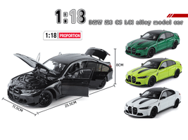 BMW M3 CS LCI Black Metallic with Matt Black Top 1/18 Diecast Model Car by Heimanba - Image 2