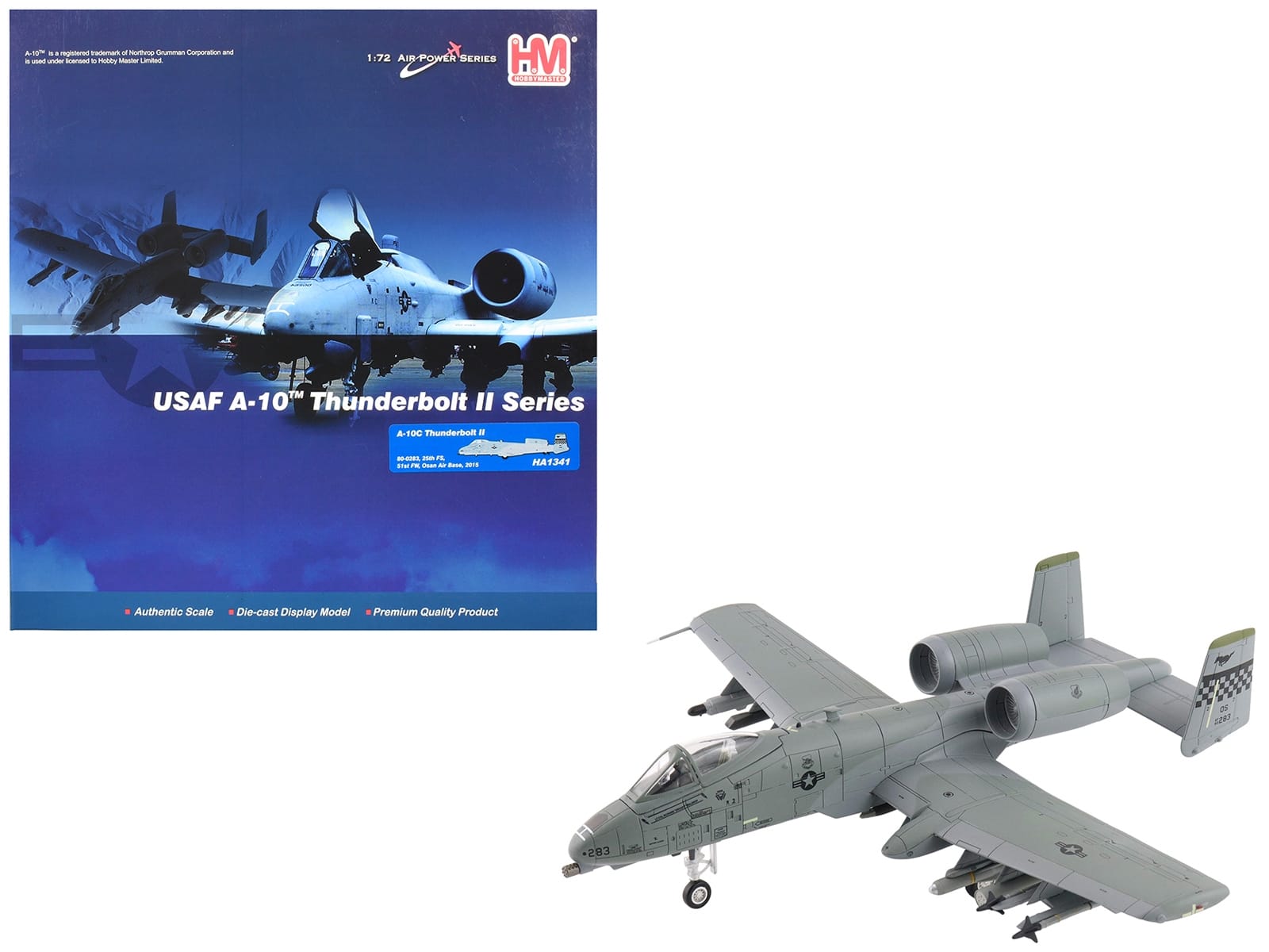 Fairchild Republic A-10C Thunderbolt II Attack Aircraft "80-0283 25th FS 51st FW Osan Air Base" (2015) United States Air Force "Air Power Series" 1/72 Diecast Model by Hobby Master