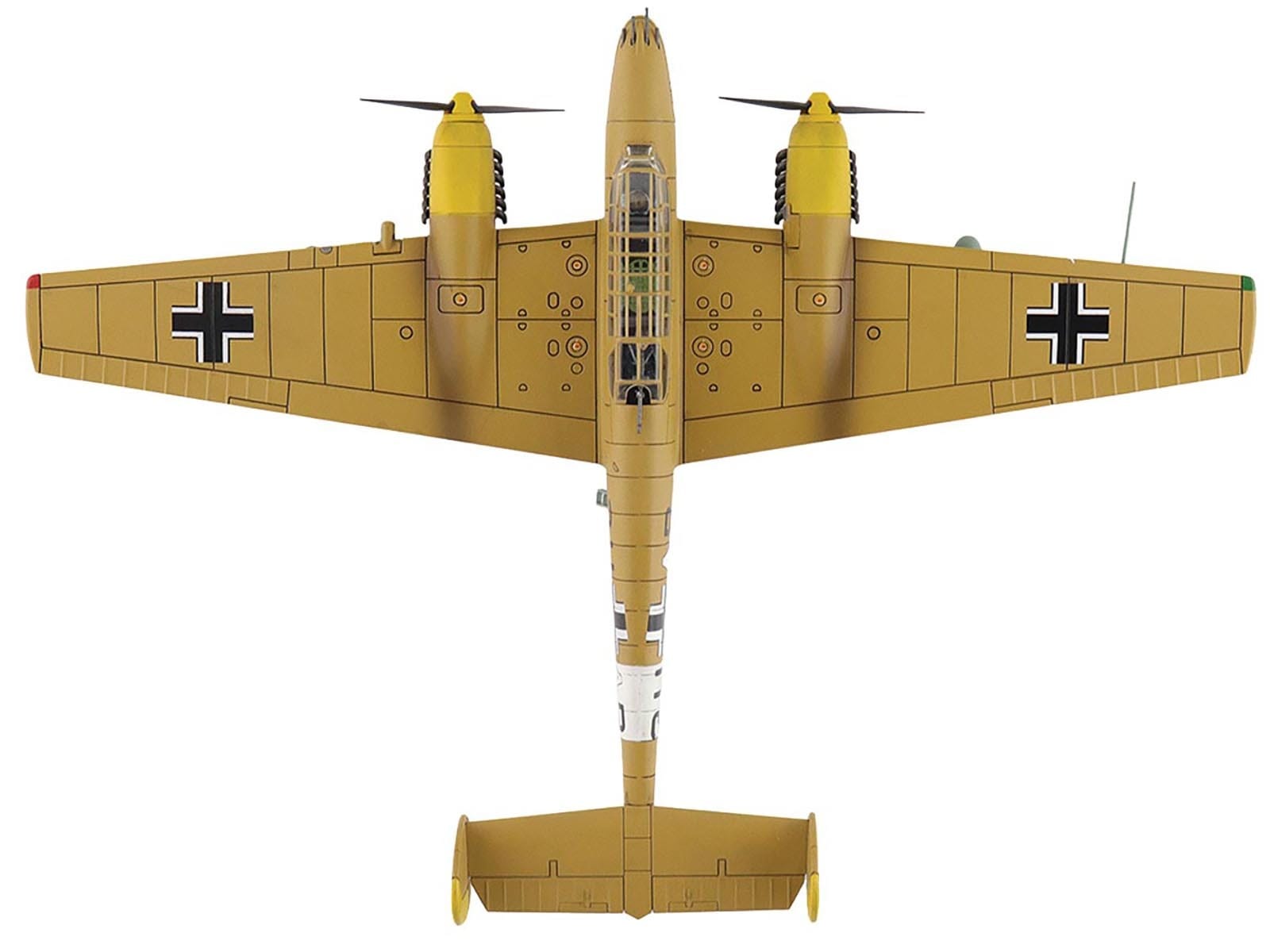 Messerschmitt BF 110E-2 Trop Fighter Aircraft "3U+AR 7./ZG26 Italy" (1941) German Luftwaffe "Air Power Series" 1/72 Diecast Model by Hobby Master - Image 3