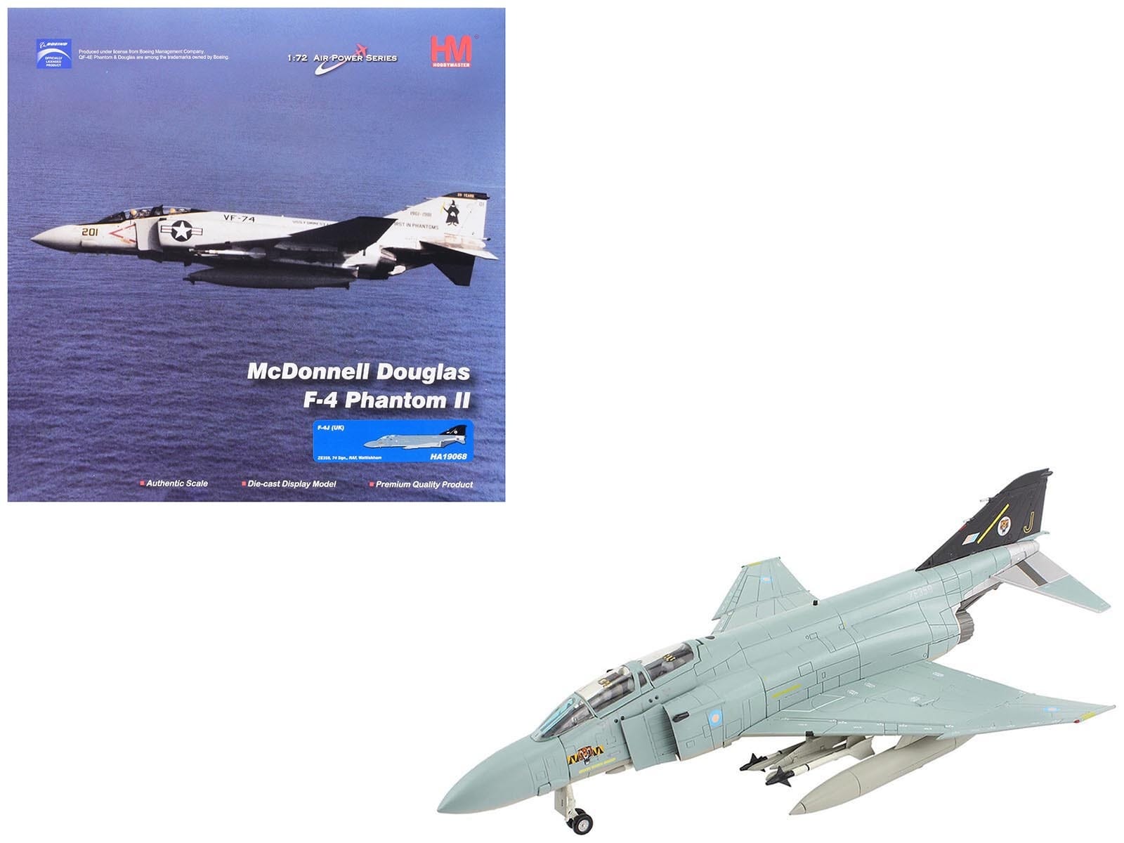 McDonnell Douglas F-4J(UK) Phantom II Fighter-Bomber Aircraft "ZE359 AF Wattisham England" British Royal Air Force "Air Power Series" 1/72 Diecast Model by Hobby Master - Image 5
