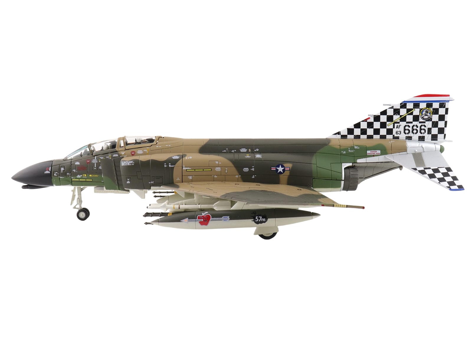 McDonnell Douglas F-4C Phantom II Fighter-Bomber Aircraft "63-7666 William Tell 57th FIS Keflavik Airport Iceland" (1977) United States Air Force "Air Power Series" 1/72 Diecast Model by Hobby Master - Image 2