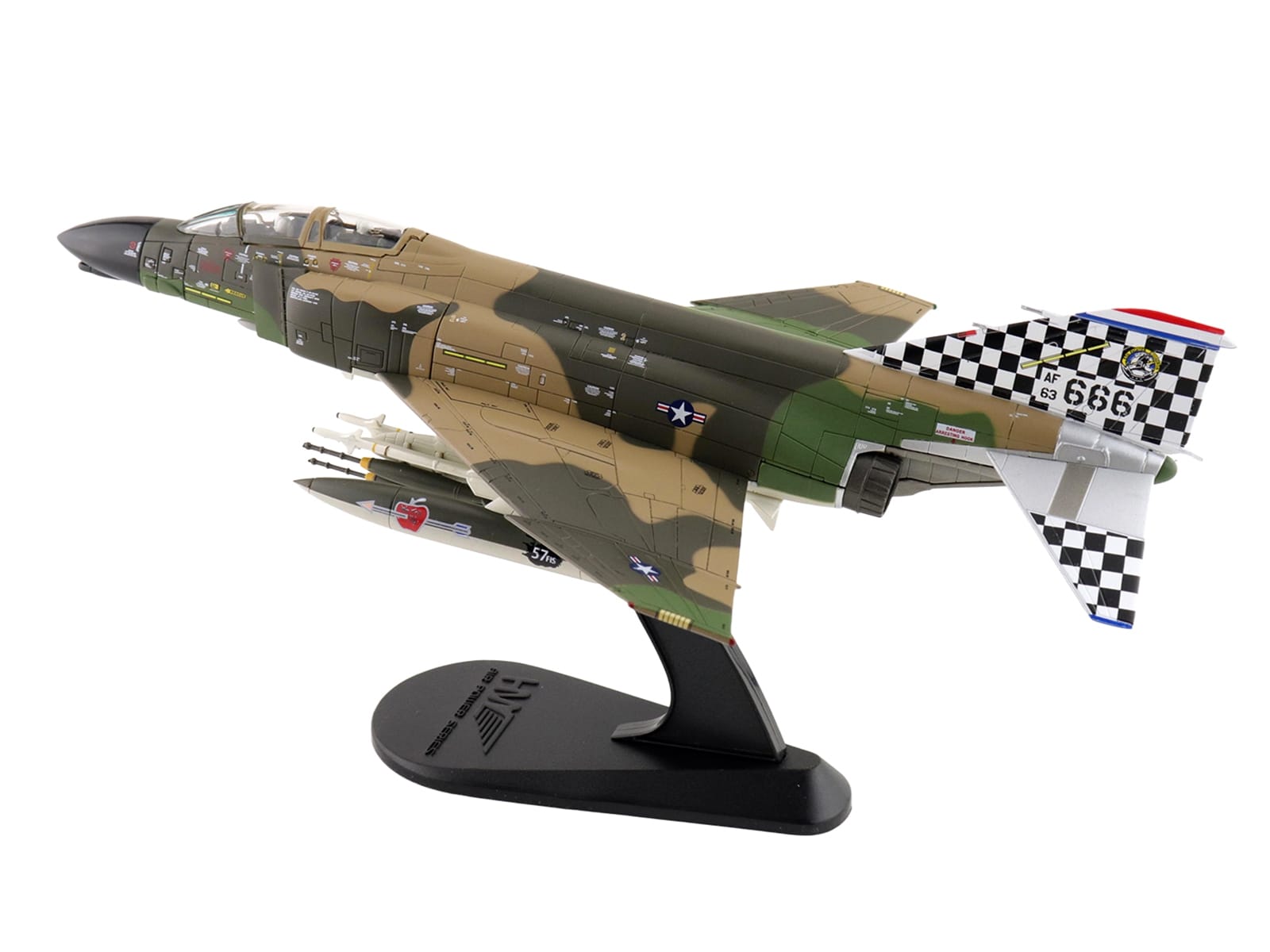 McDonnell Douglas F-4C Phantom II Fighter-Bomber Aircraft "63-7666 William Tell 57th FIS Keflavik Airport Iceland" (1977) United States Air Force "Air Power Series" 1/72 Diecast Model by Hobby Master - Image 5