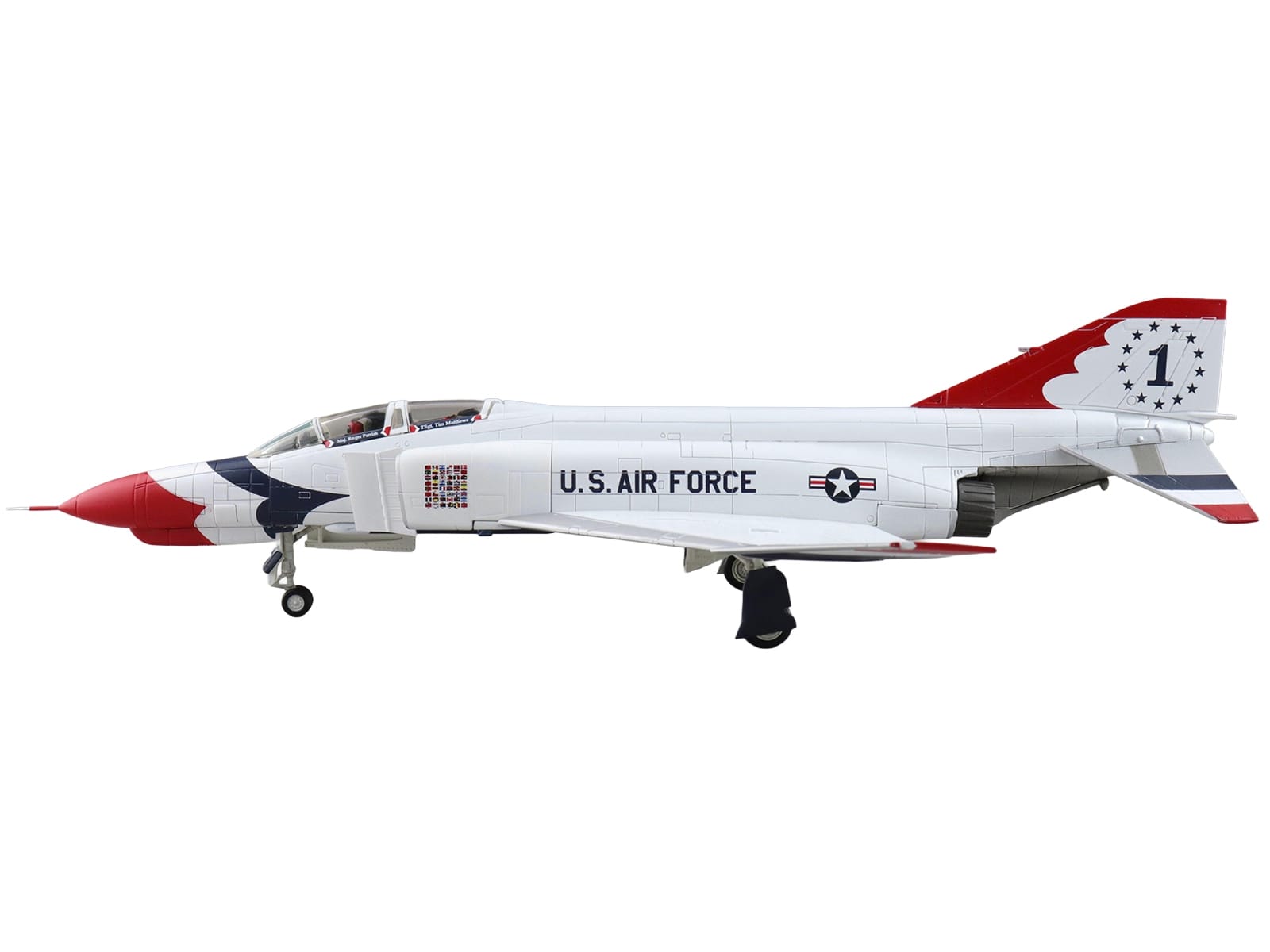 McDonnell Douglas F-4E Phantom II Fighter-Bomber Aircraft "Thunderbirds No.1 Plane 1973/74 Season" United States Air Force "Air Power Series" 1/72 Diecast Model by Hobby Master - Image 2