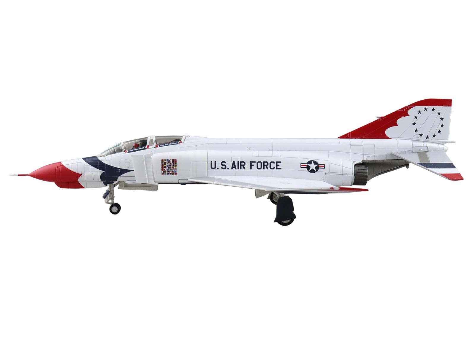 McDonnell Douglas F-4E Phantom II Fighter-Bomber Aircraft "Thunderbirds with Decals for No.1 to 7 planes 1973/74 Season" United States Air Force "Air Power Series" 1/72 Diecast Model by Hobby Master - Image 2