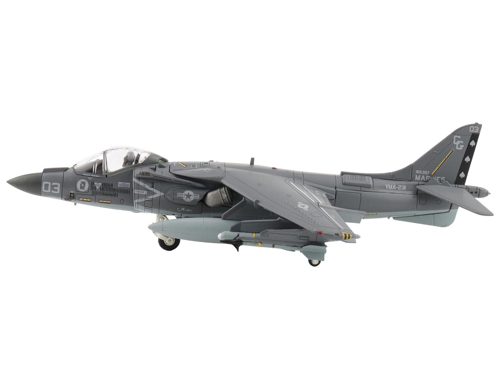 McDonnell Douglas AV-8B Plus Harrier II Aircraft "165357 VMA-231 Ace of Spades Operation Inherent Resolve USCENTCOM" (2017) United States Marine Corps "Air Power Series" 1/72 Diecast Model by Hobby Master - Image 2