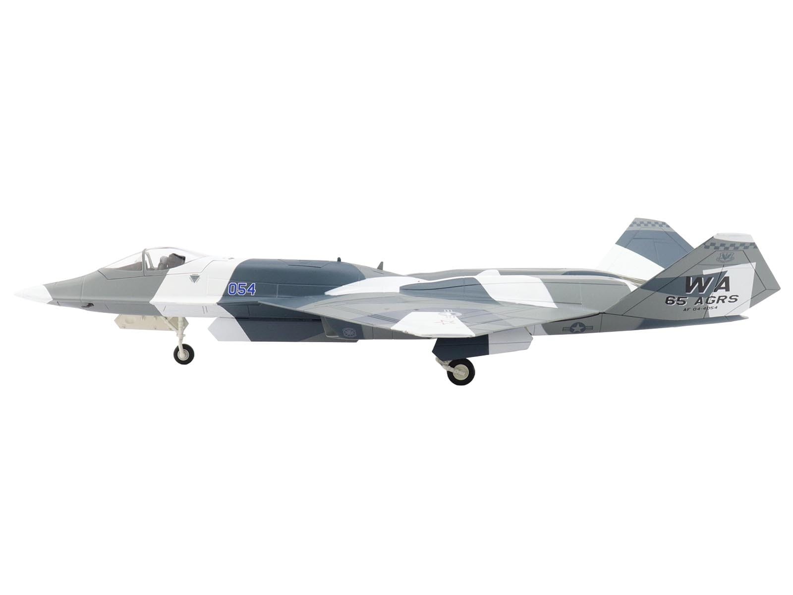 Northrop F-23 Black Widow II Stealth Fighter Aircraft Blue 054 Su-57 Aggressor What If Scheme 65th AGRS Nellis AFB United States Air Force Air Power Series 1/72 Diecast Model by Hobby Master - Image 2