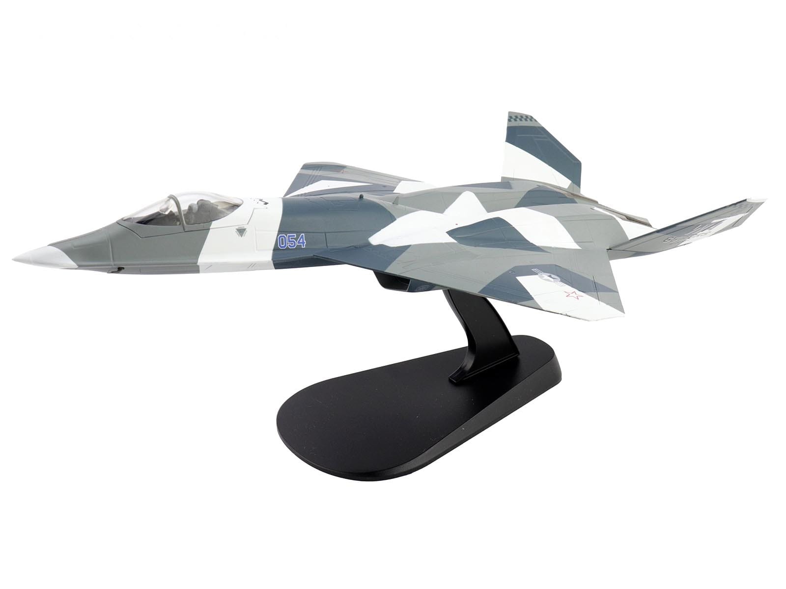 Northrop F-23 Black Widow II Stealth Fighter Aircraft Blue 054 Su-57 Aggressor What If Scheme 65th AGRS Nellis AFB United States Air Force Air Power Series 1/72 Diecast Model by Hobby Master - Image 5