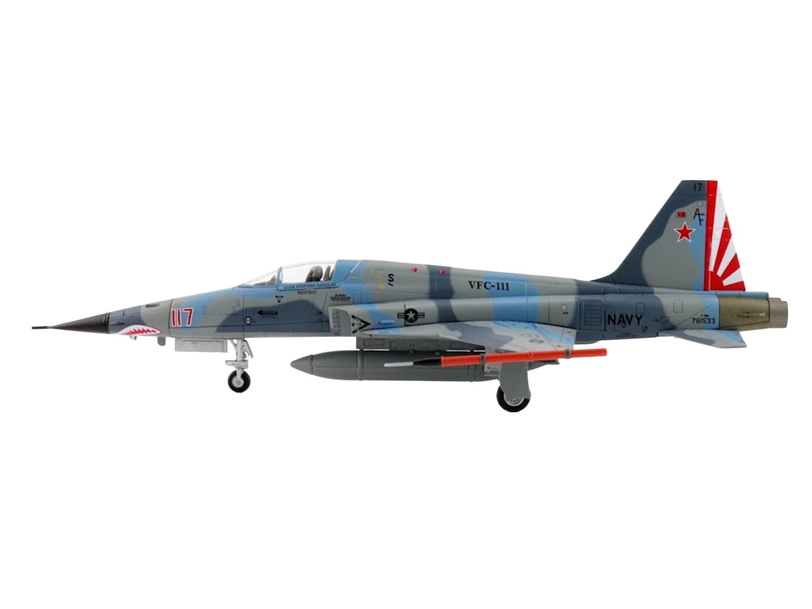 Northrop F-5N Tiger II Aircraft "Red 117 761533 Adversary Fighter VFC-111 Sundowners" (2017) United States Navy "Air Power Series" 1/72 Diecast Model by Hobby Master - Image 2