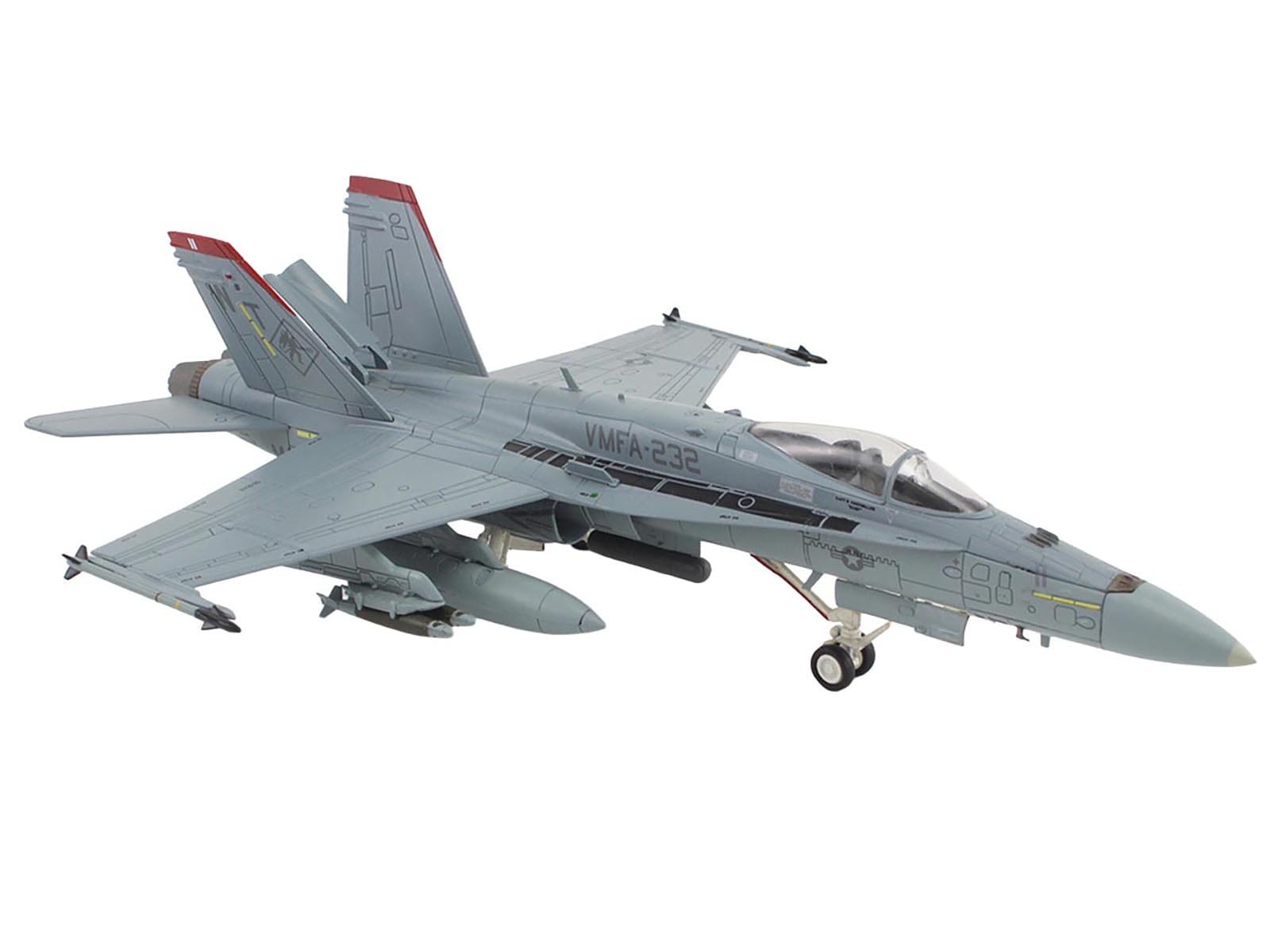McDonnell Douglas F/A-18C Hornet Aircraft "VMFA-232 Red Devils" (2014) United States Marine Corps "Air Power Series" 1/72 Diecast Model by Hobby Master - Image 3