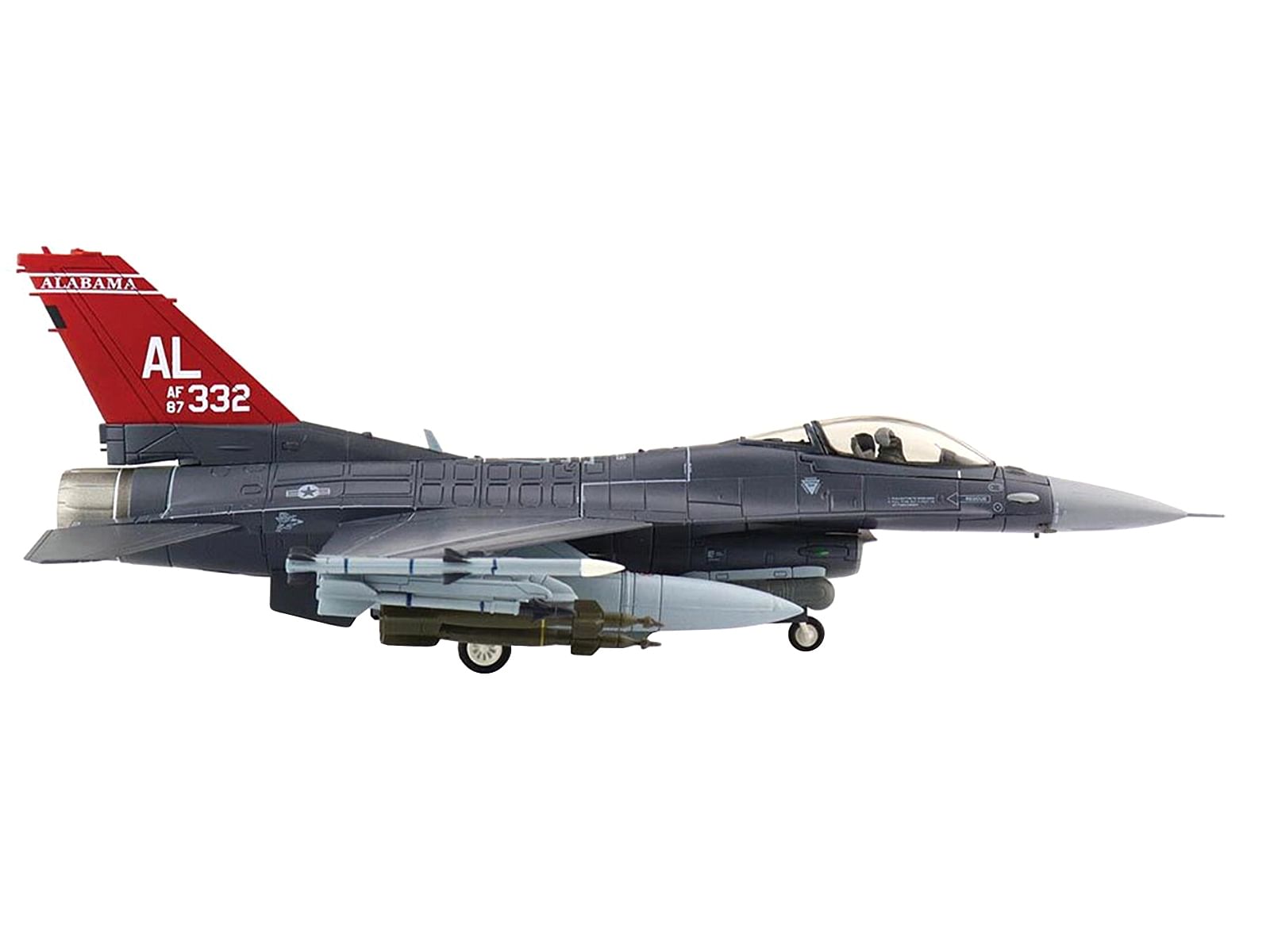 General Dynamics F-16C Fighting Falcon Fighter Aircraft “100th FS 187th FW Alabama ANG” (2021) “Air Power Series” 1/72 Diecast Model by Hobby Master