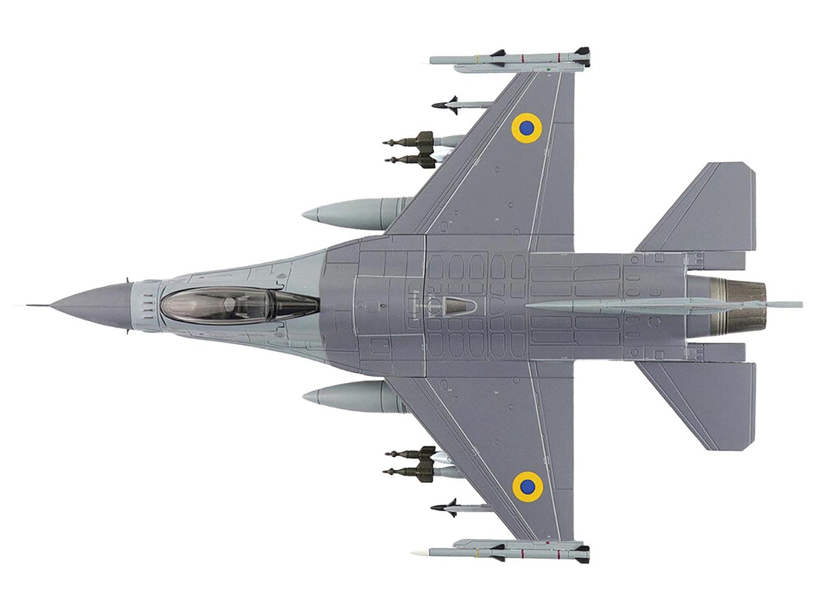 Lockheed F-16AM Fighting Falcon Fighter Aircraft "UA24-3596 Pylon Integrated Dispenser System Plus" (2024) Ukrainian Air Force "Air Power Series" 1/72 Diecast Model by Hobby Master - Image 3