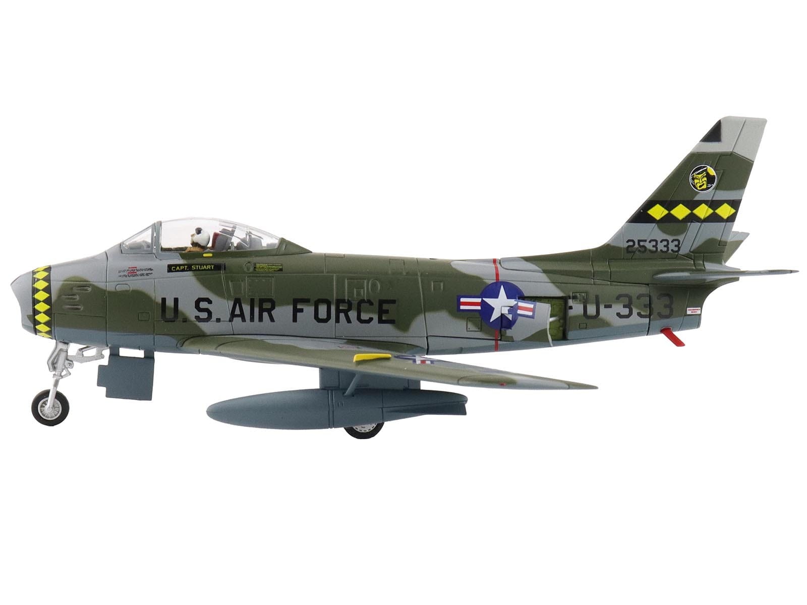 North American F-86F Sabre Fighter Aircraft "25333 461st Fighter Day Squadron West Germany" (1955) United States Air Forces in Europe "Air Power Series" 1/72 Diecast Model by Hobby Master - Image 2
