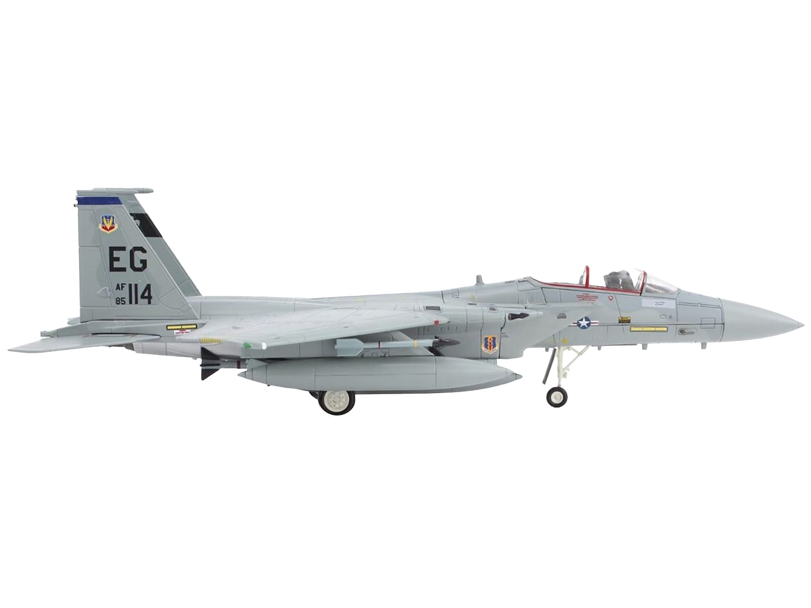 McDonnell Douglas F-15C Eagle Fighter Aircraft “58th Tactical Fighter Squadron Eglin Air Force Base Florida” (1991) United States Air Force “Air Power Series” 1/72 Diecast Model by Hobby Master