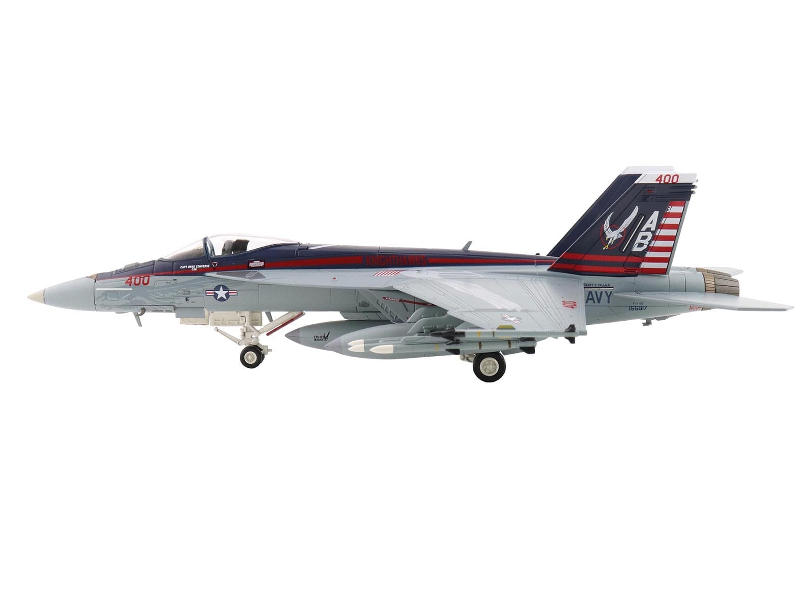 Boeing F/A-18E Super Hornet Fighter Aircraft "166817 VFA-136 Knighthawks USS Trumman" (2024) United States Navy "Air Power Series" 1/72 Diecast Model by Hobby Master - Image 2