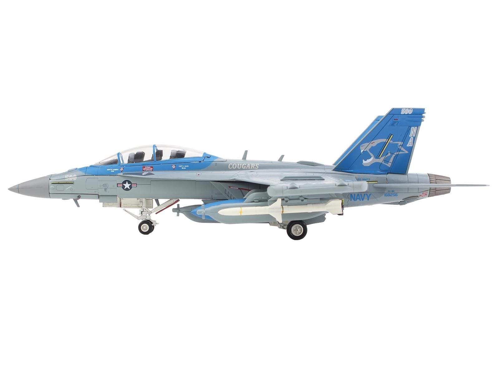 Boeing EA-18G Growler Aircraft "168256 VAQ-139 Cougars" (2025) United States Navy "Air Power Series" 1/72 Diecast Model by Hobby Master - Image 2