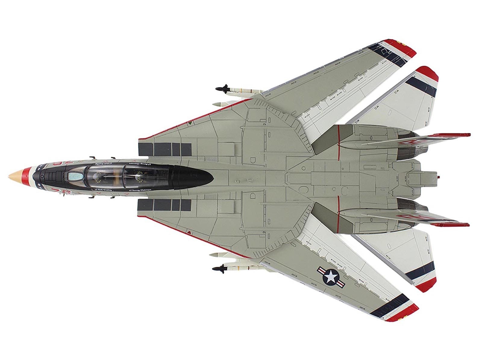 Grumman F-14A Tomcat Fighter Aircraft "Bicentennial Scheme VF-124" (1976) United States Navy "Air Power Series" 1/72 Diecast Model by Hobby Master - Image 4