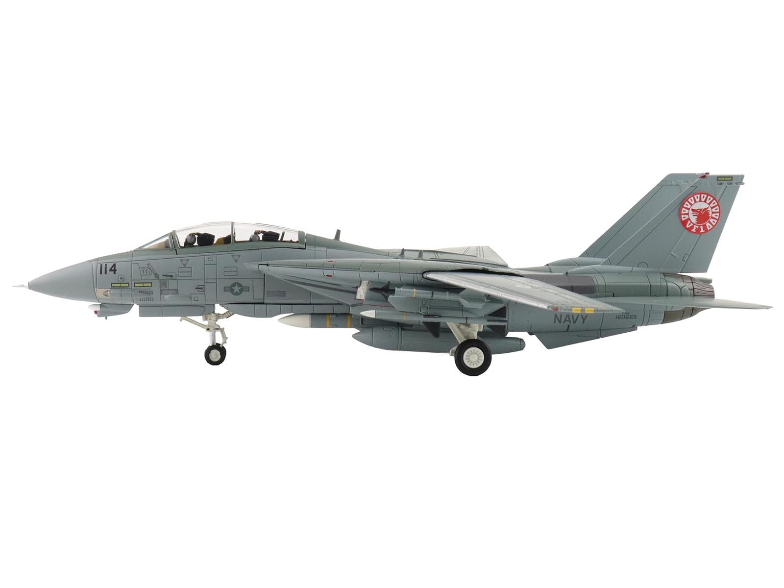 Grumman F-14A Tomcat Fighter Aircraft "VF-1 (with Optional Decals)" United States Navy "Air Power Series" 1/72 Diecast Model by Hobby Master - Image 2