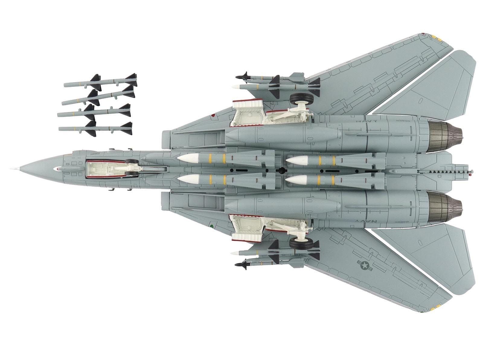 Grumman F-14A Tomcat Fighter Aircraft "VF-1 (with Optional Decals)" United States Navy "Air Power Series" 1/72 Diecast Model by Hobby Master - Image 4