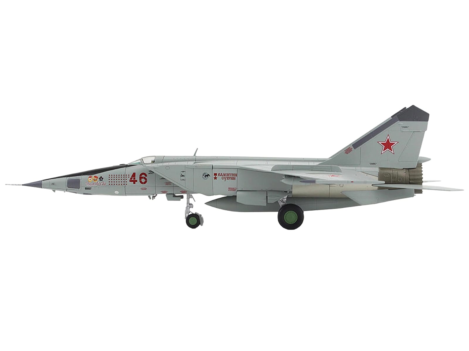 Mikoyan-Gurevich MiG-25RBT Aircraft "Red 46 47th Guards Reconnaissance Aviation Regiment 2nd Squadron" (2001) Russian Air Force "Air Power Series" 1/72 Diecast Model by Hobby Master - Image 2