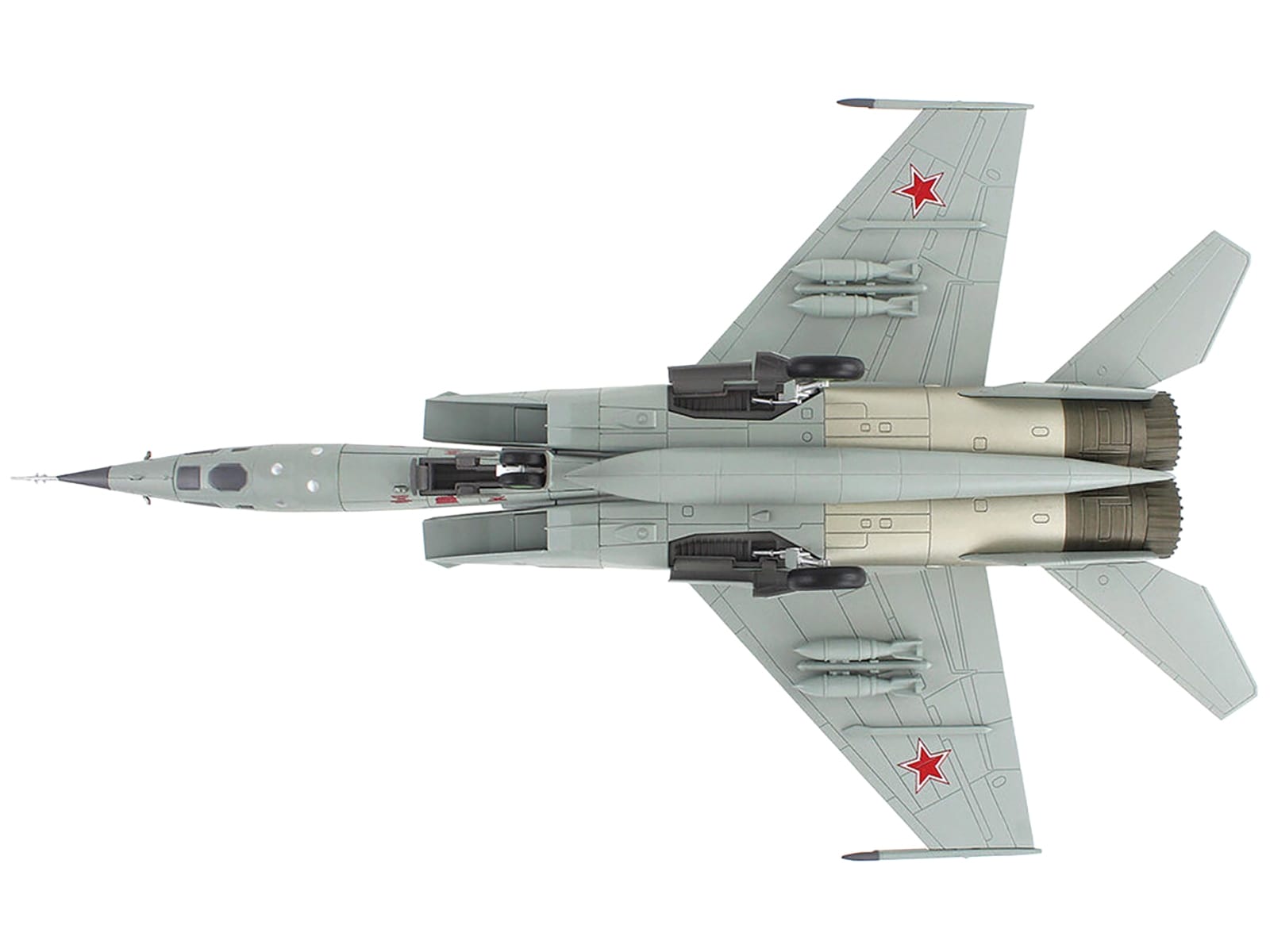 Mikoyan-Gurevich MiG-25RBT Aircraft "Red 46 47th Guards Reconnaissance Aviation Regiment 2nd Squadron" (2001) Russian Air Force "Air Power Series" 1/72 Diecast Model by Hobby Master - Image 4