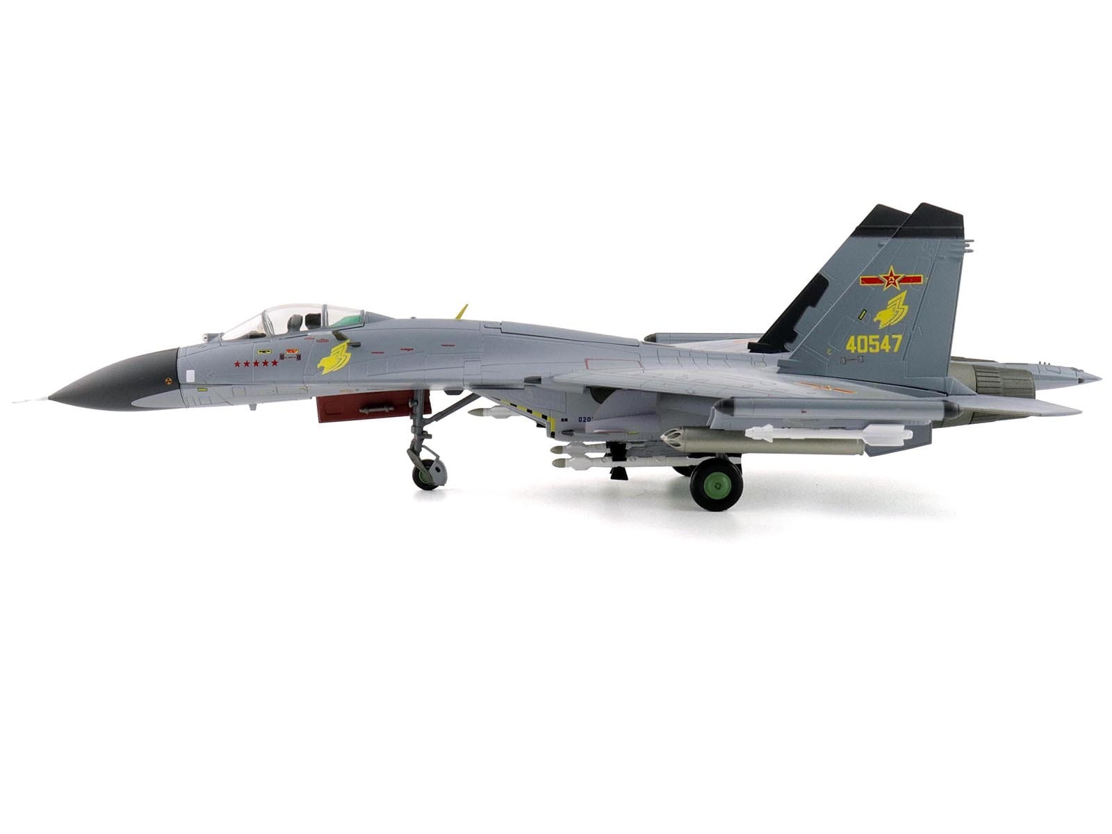 Shenyang J-11A Fighter Aircraft "40547 Golden Helmet" (2014) People's Liberation Army Air Force with 1/8 Scale Golden Helmet "Air Power Series" 1/72 Diecast Model by Hobby Master - Image 2