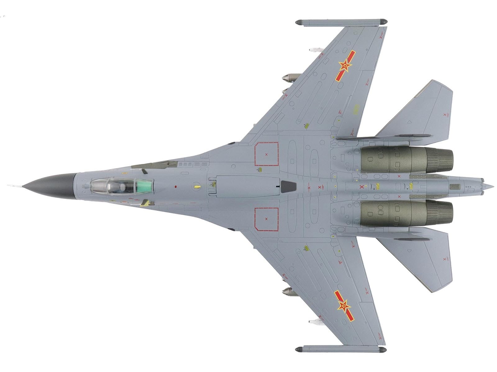 Shenyang J-11A Fighter Aircraft "40547 Golden Helmet" (2014) People's Liberation Army Air Force with 1/8 Scale Golden Helmet "Air Power Series" 1/72 Diecast Model by Hobby Master - Image 3