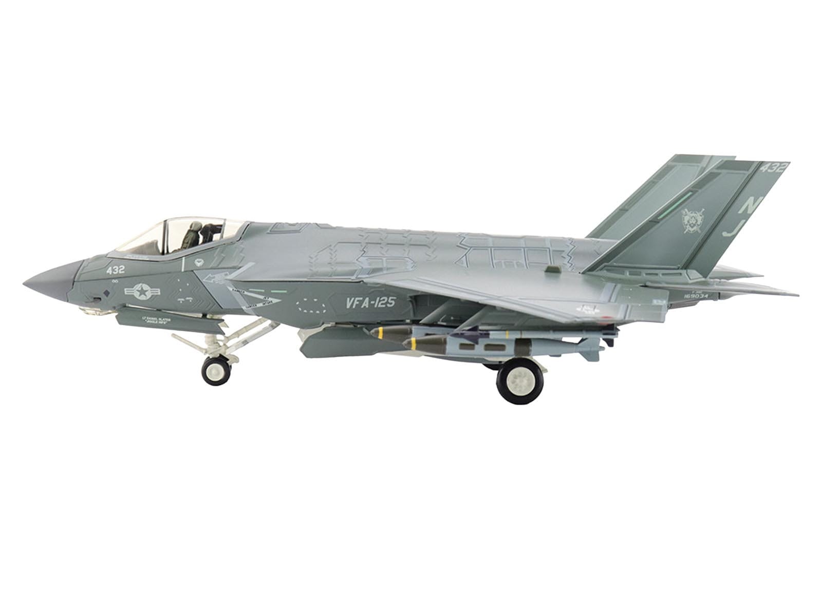 Lockheed F-35C Lightning II Aircraft "169034 VFA-125 Rough Raiders" (2022) United States Navy "Air Power Series" 1/72 Diecast Model by Hobby Master - Image 2