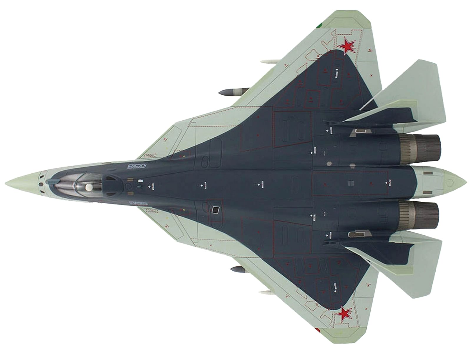 Sukhoi Su-57 Felon (T-50) Stealth Fighter Aircraft “Zhukovsky Airfield” (2023) Russian Air Force “Air Power Series” 1/72 Diecast Model by Hobby Master