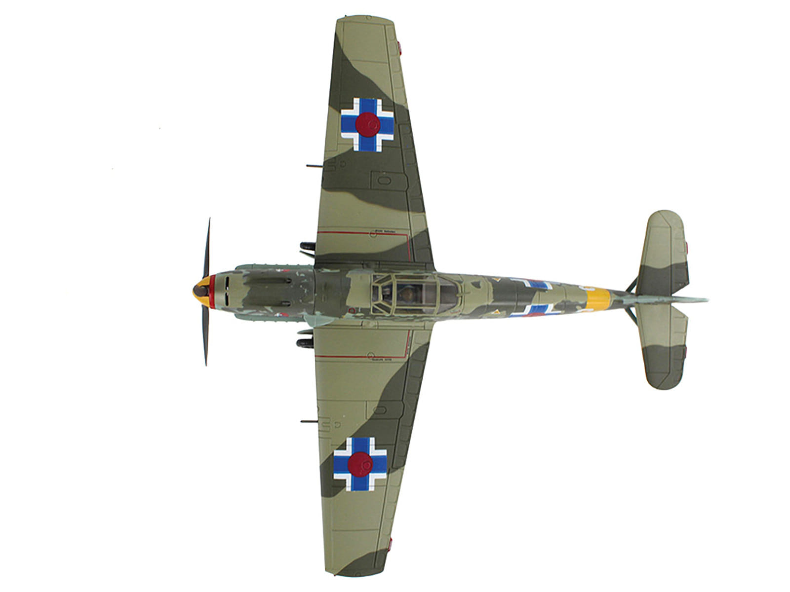 Messerschmitt Bf 109E-3 Fighter Aircraft "White 2 Jan Reznak 13.(slow)/JG 52 Kraznodar USSR" (1943) German Luftwaffe "Air Power Series" 1/48 Diecast Model by Hobby Master - Image 4