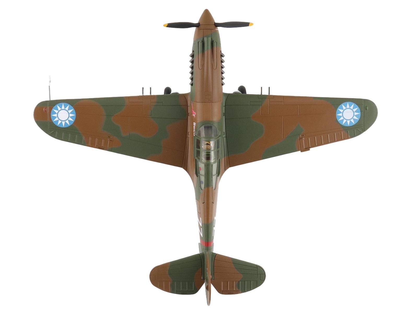 Curtiss P-40B Hawk 81-A2 Fighter-Bomber Aircraft "No.77 Robert Smith 3rd Pursuit Squadron" (1941) American Volunteer Group in China "Air Power Series" 1/48 Diecast Model by Hobby Master - Image 4