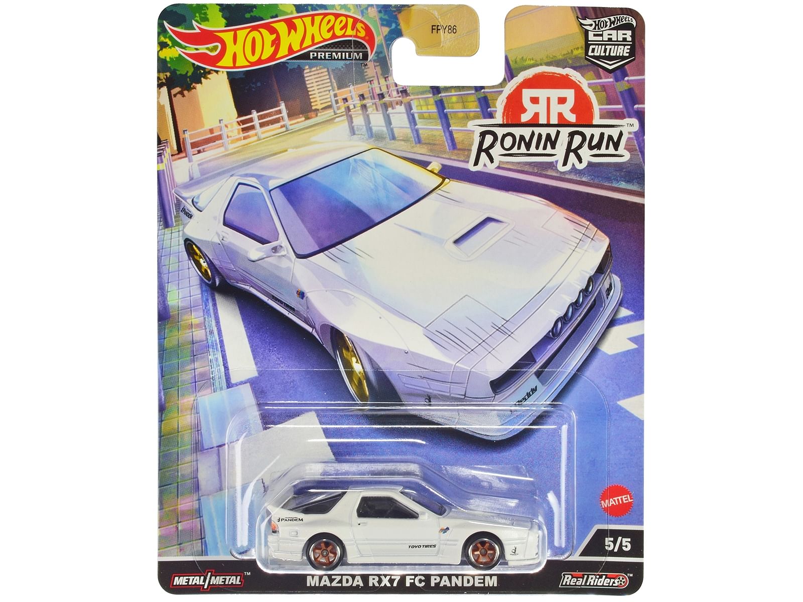 Mazda RX7 FC Pandem White Metallic “Ronin Run” Series Diecast Model Car by Hot Wheels