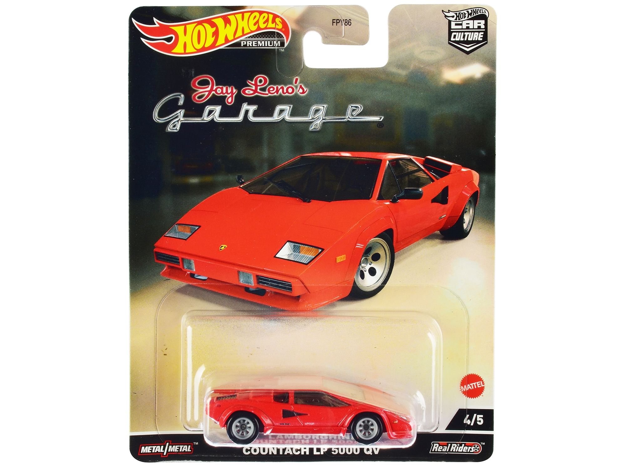 Lamborghini Countach LP 5000 QV Red “Jay Leno’s Garage” Diecast Model Car by Hot Wheels