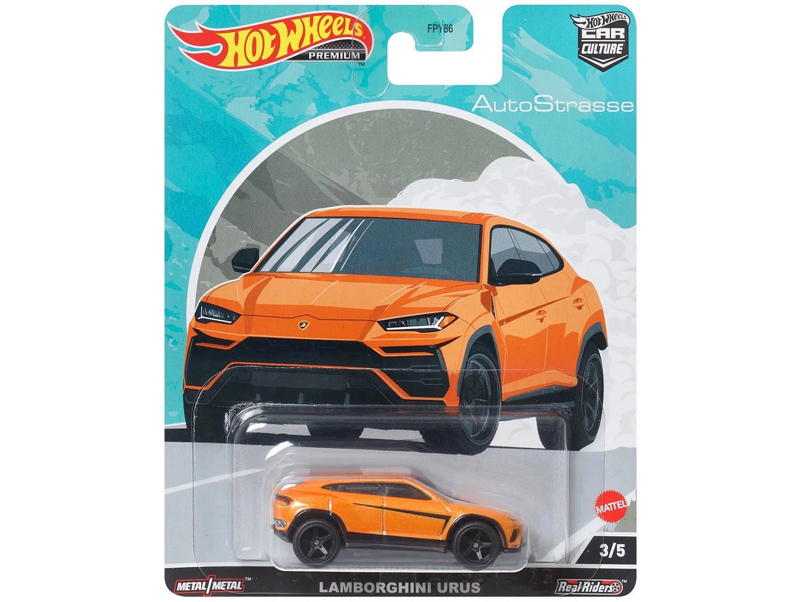 Lamborghini Urus Orange Metallic with Graphics “Auto Strasse” Series Diecast Model Car by Hot Wheels