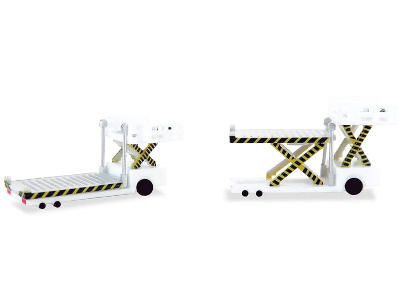 Container Loader 2 Vehicle Set White 1/500 Diecast Model by Herpa - Image 2